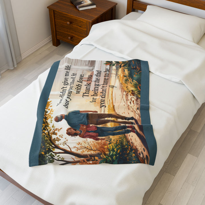 Grateful Heart Velveteen Plush Blanket - Cozy Gift for Dad