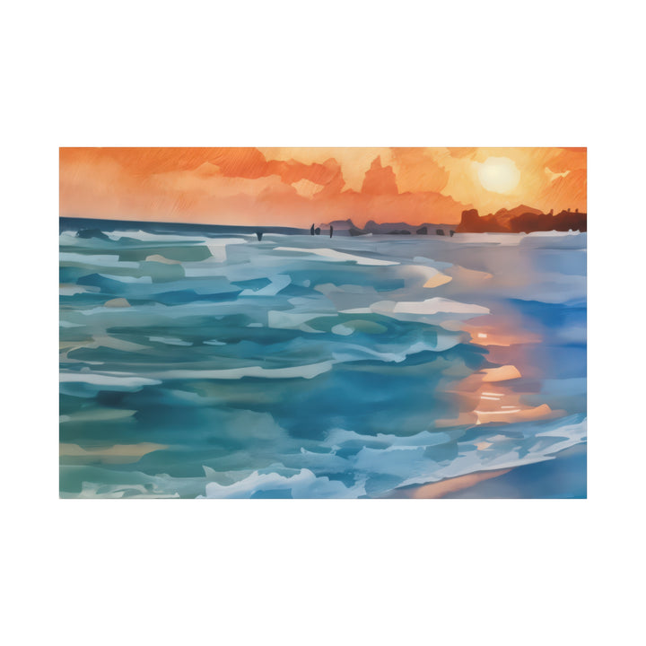 Coastal Sunset Canvas Art – Ocean and Beach Wall Décor