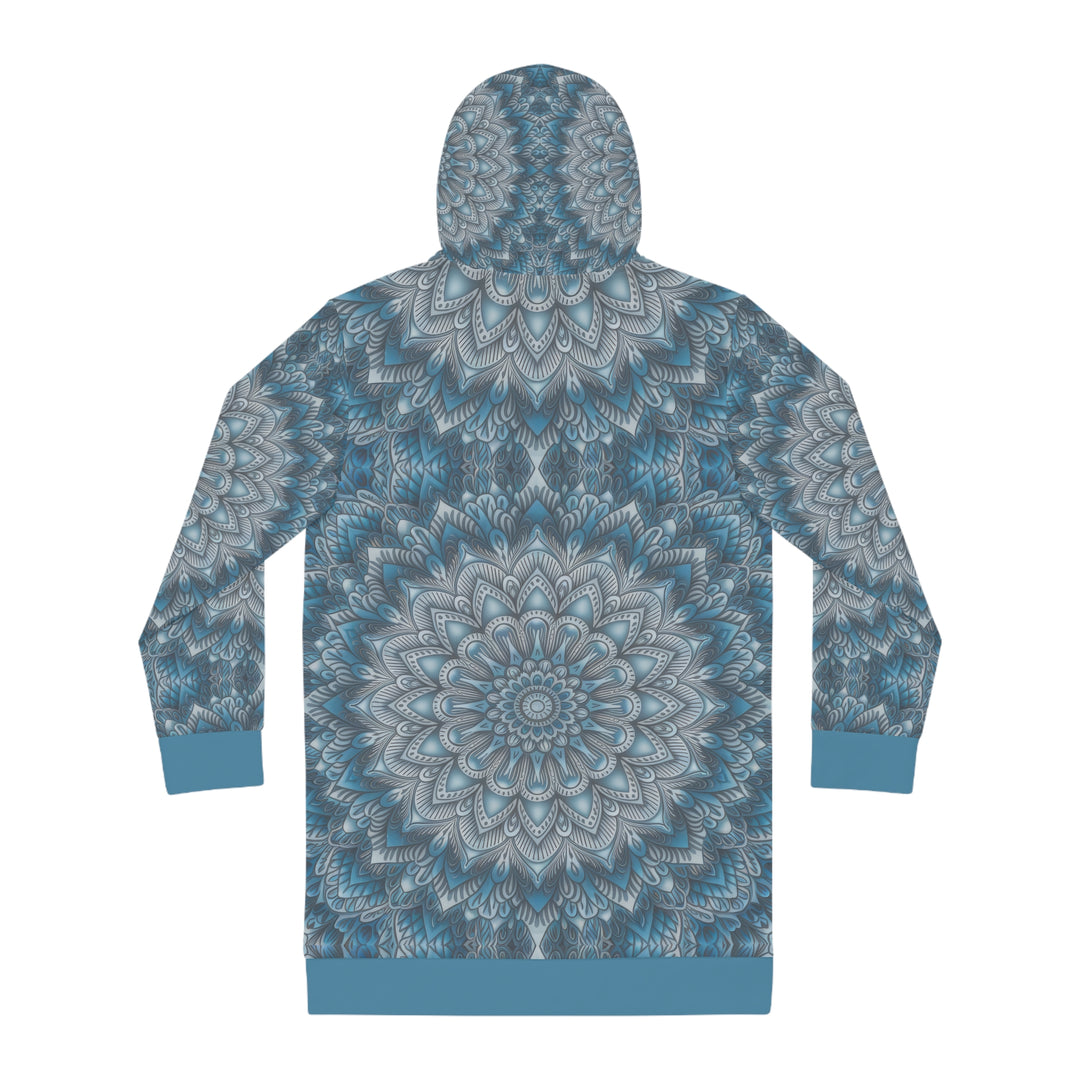 Blue Mandala Hoodie Dress