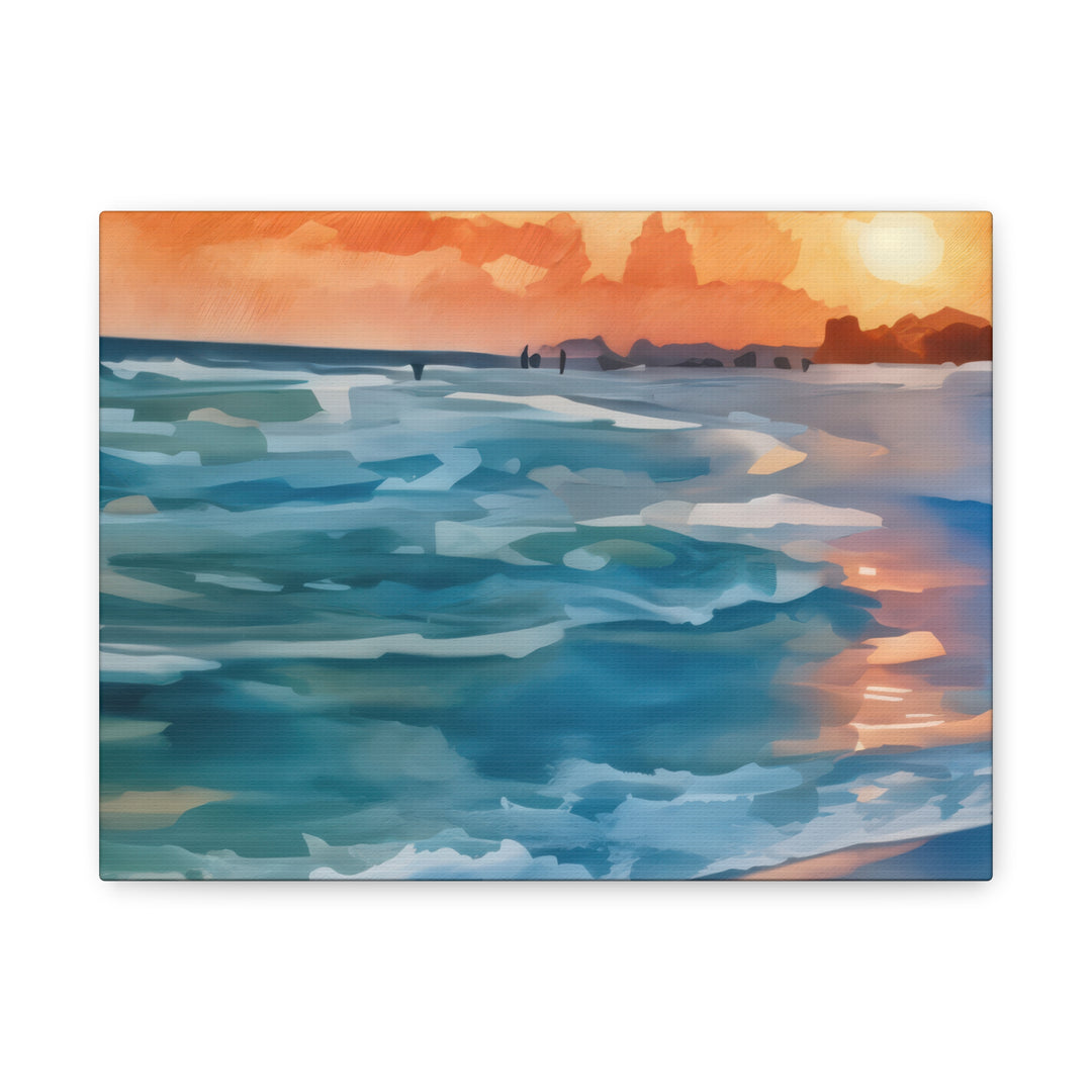 Coastal Sunset Canvas Art – Ocean and Beach Wall Décor
