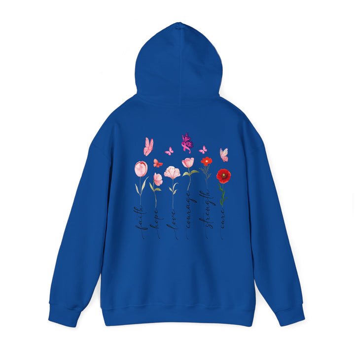 Hooded Sweatshirt Encouraging Faith, Hope, Cure for Cancer Patients