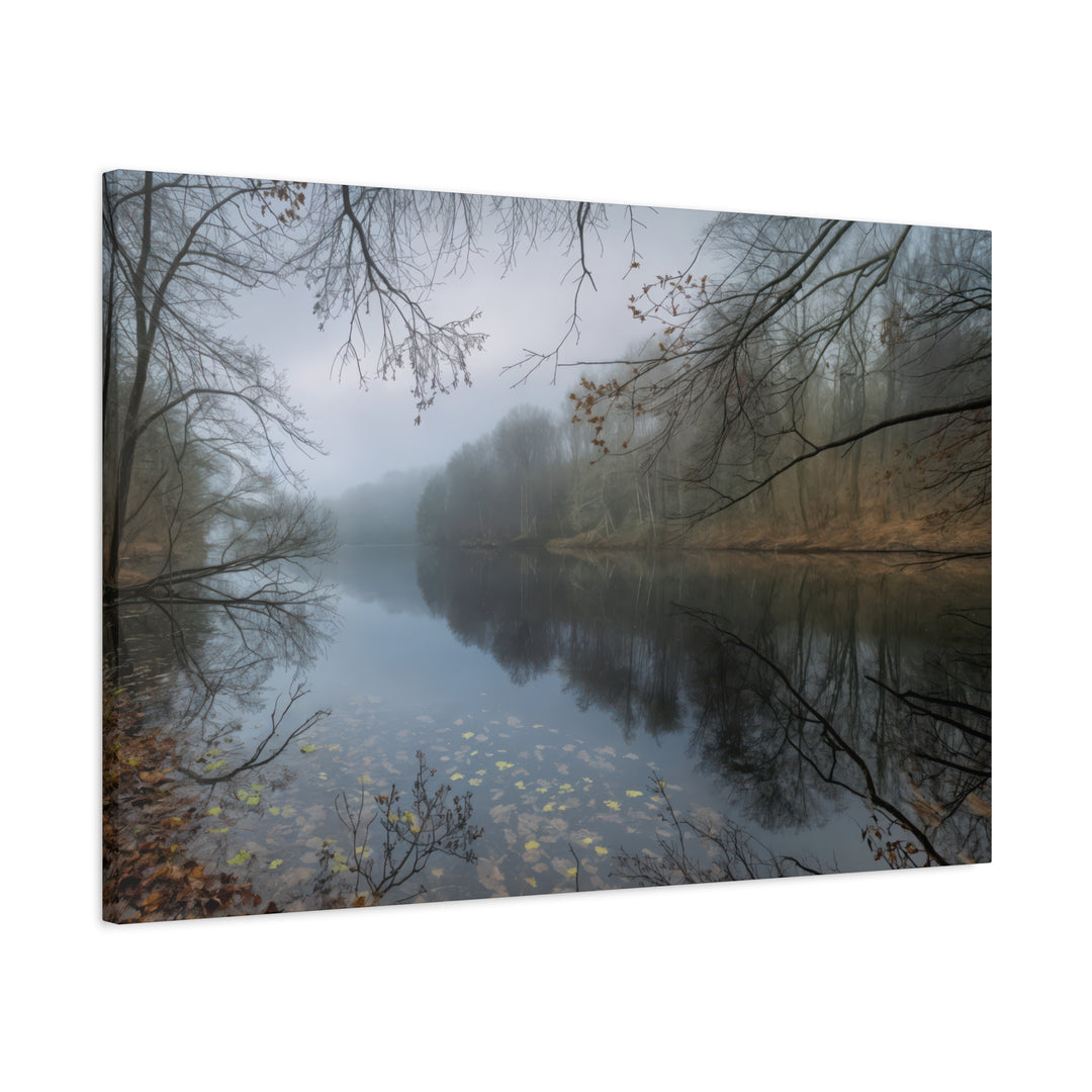 Foggy River Landscape Canvas Print – Nature Wall Art