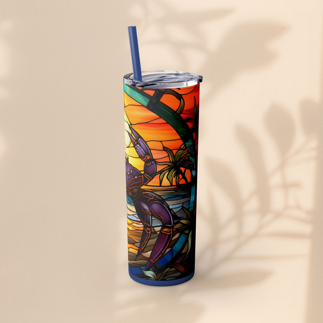 Skinny Tumbler with Straw, 20oz - Crabby