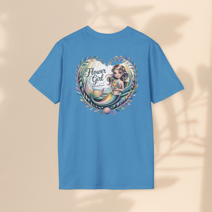 Flower Girl T-Shirt, Cute Flower Girl Apparel, Wedding Gift, Kids Birthday, Girly T-Shirt, Mermaid Design, Special Occasion