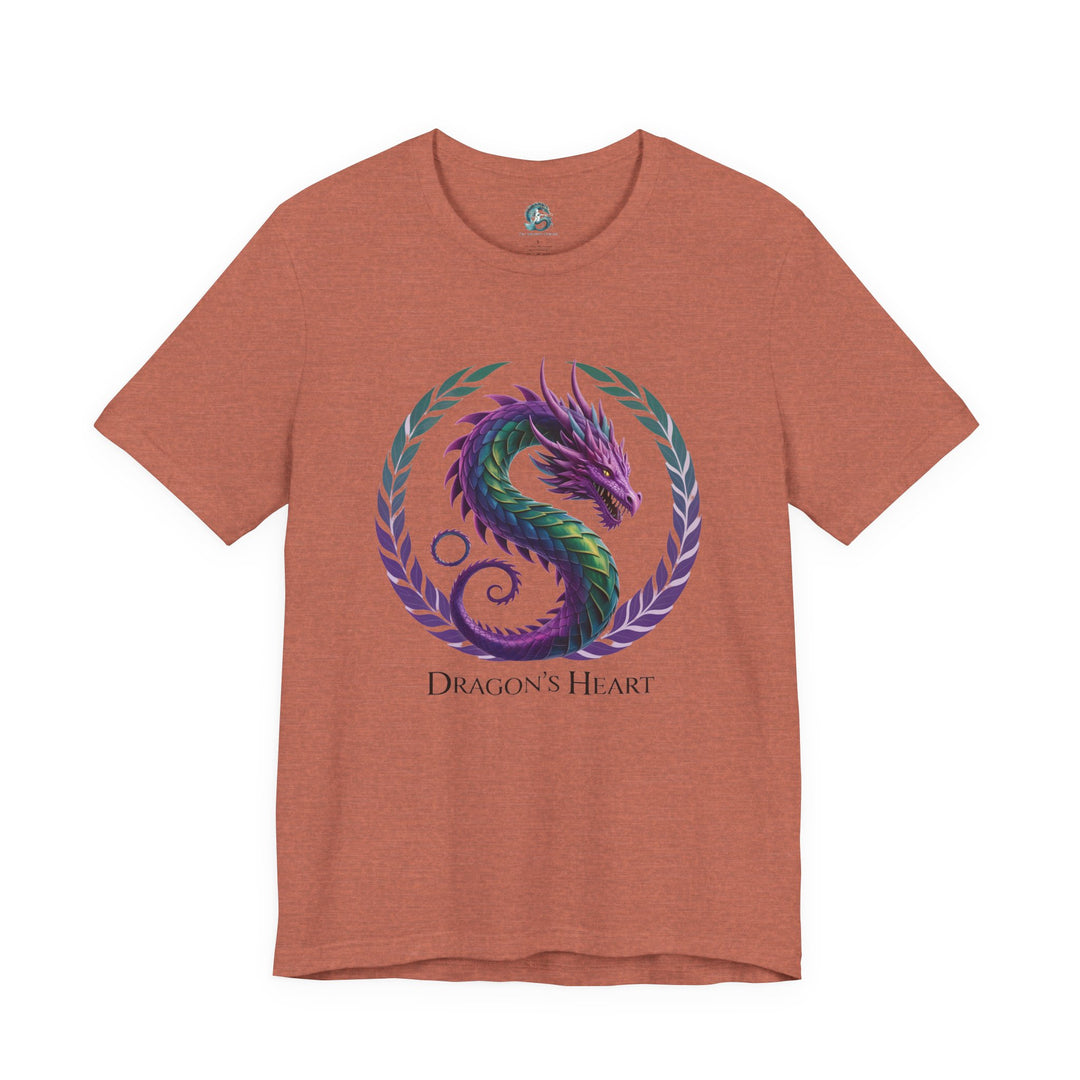 Mythical Dragon's Heart Unisex Tee, Fantasy Shirt, Gift for Gamers, Unique Dragon Design, Casual Wear, Dragon Lover's Apparel