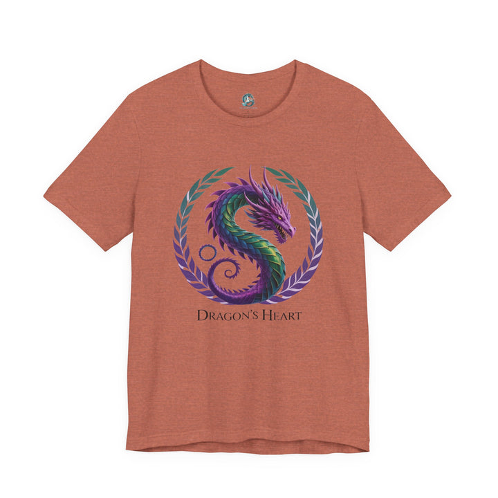 Mythical Dragon's Heart Unisex Tee, Fantasy Shirt, Gift for Gamers, Unique Dragon Design, Casual Wear, Dragon Lover's Apparel