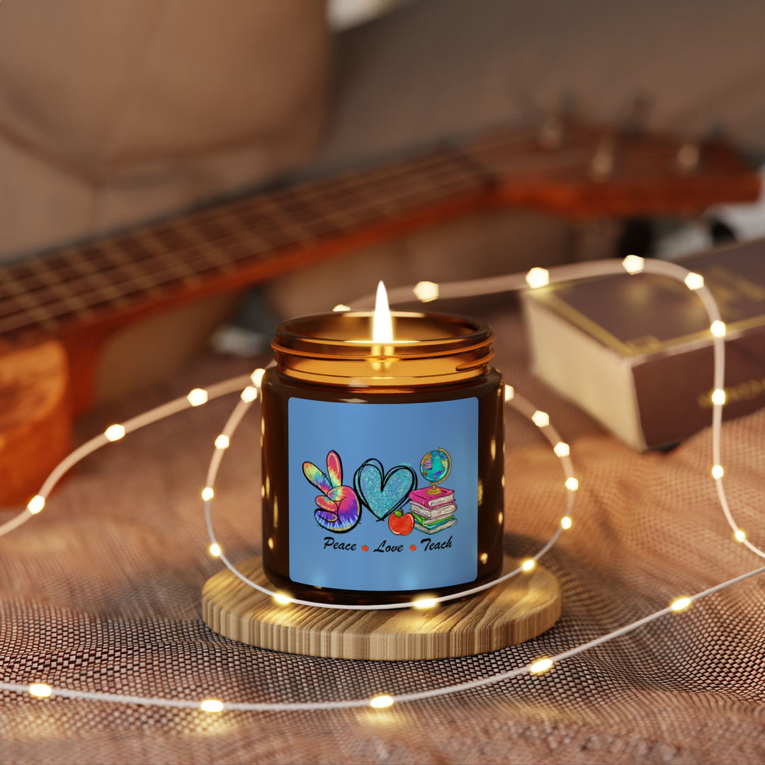 Scented Soy Candle (Multi-Size, Amber Jar) - Peace Love Teach