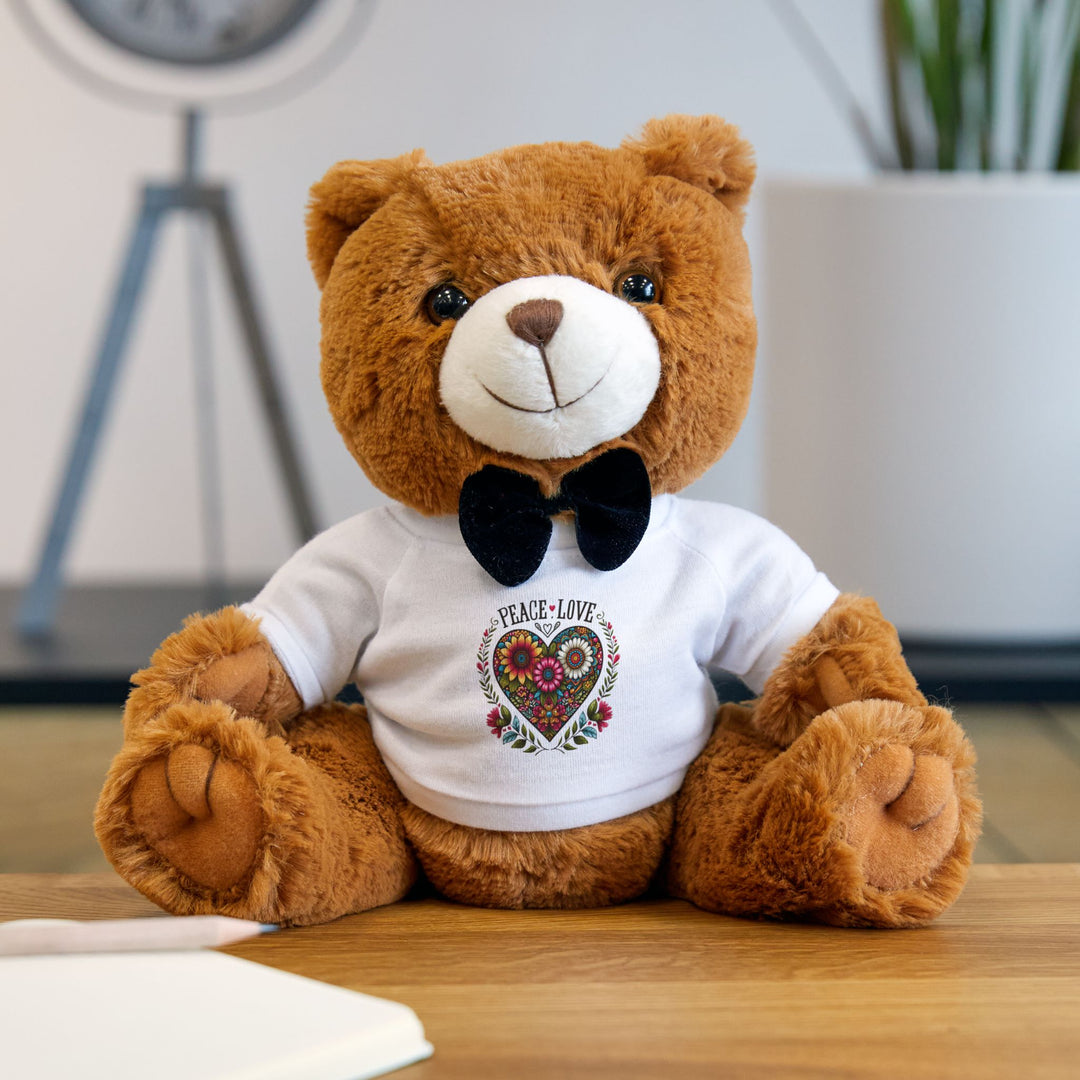 Teddy Bear with T-Shirt - Peace Love