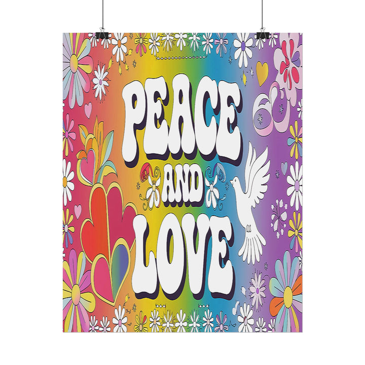 Peace and Love Rolled Posters - Colorful Floral Wall Art for Peaceful Decor