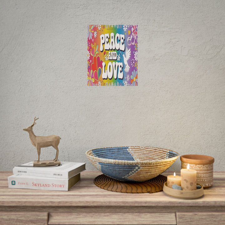 Peace and Love Rolled Posters - Colorful Floral Wall Art for Peaceful Decor