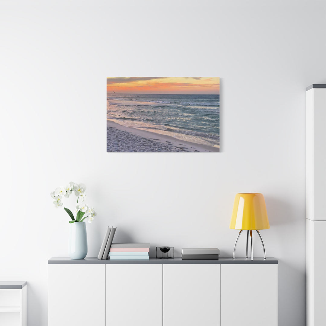 Sunset Beach Matte Stretched Canvas Wall Art