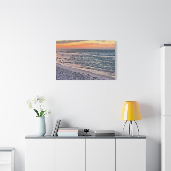 Sunset Beach Matte Stretched Canvas Wall Art