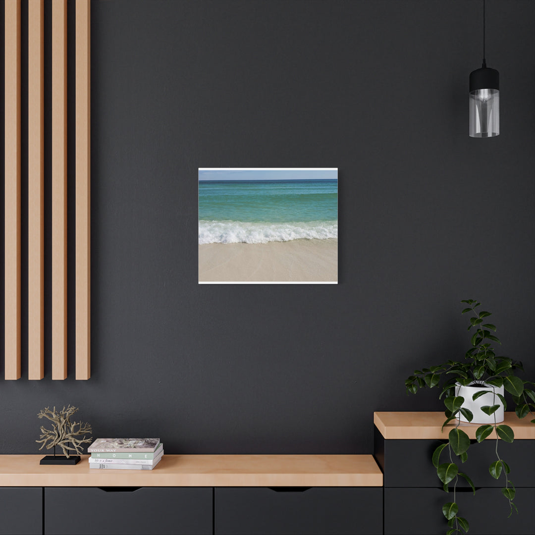 Beach Waves Matte Canvas Print – 1.25-Inch Stretched Seascape