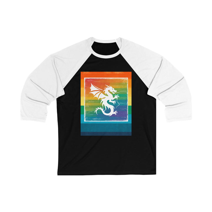 Unisex 3\4 Sleeve Baseball Tee - Striped Dragon