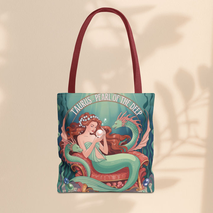 Taurus Mermaid Tote Bag, Taurus Zodiac, Ocean Lover Gift, Beach Accessory, Astrology Decor, Unique Shopping Bag
