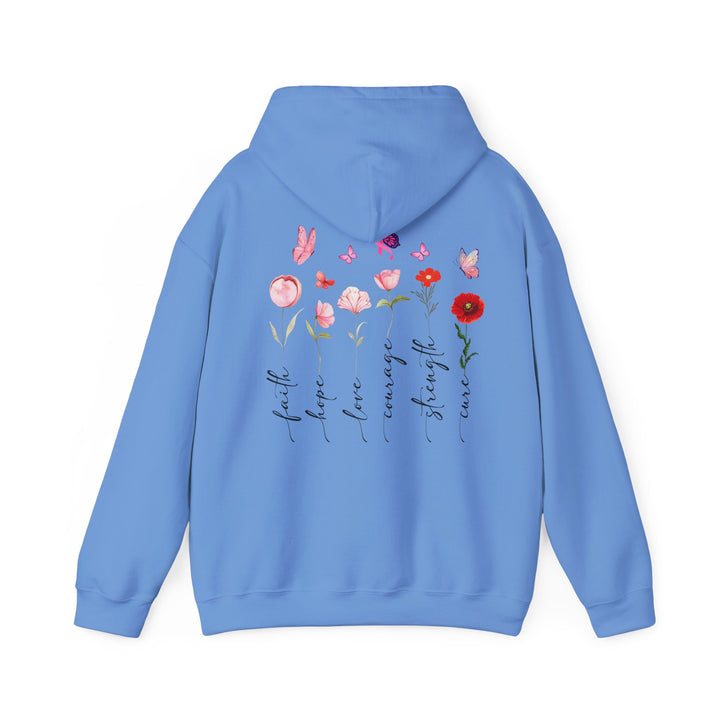 Hooded Sweatshirt Encouraging Faith, Hope, Cure for Cancer Patients