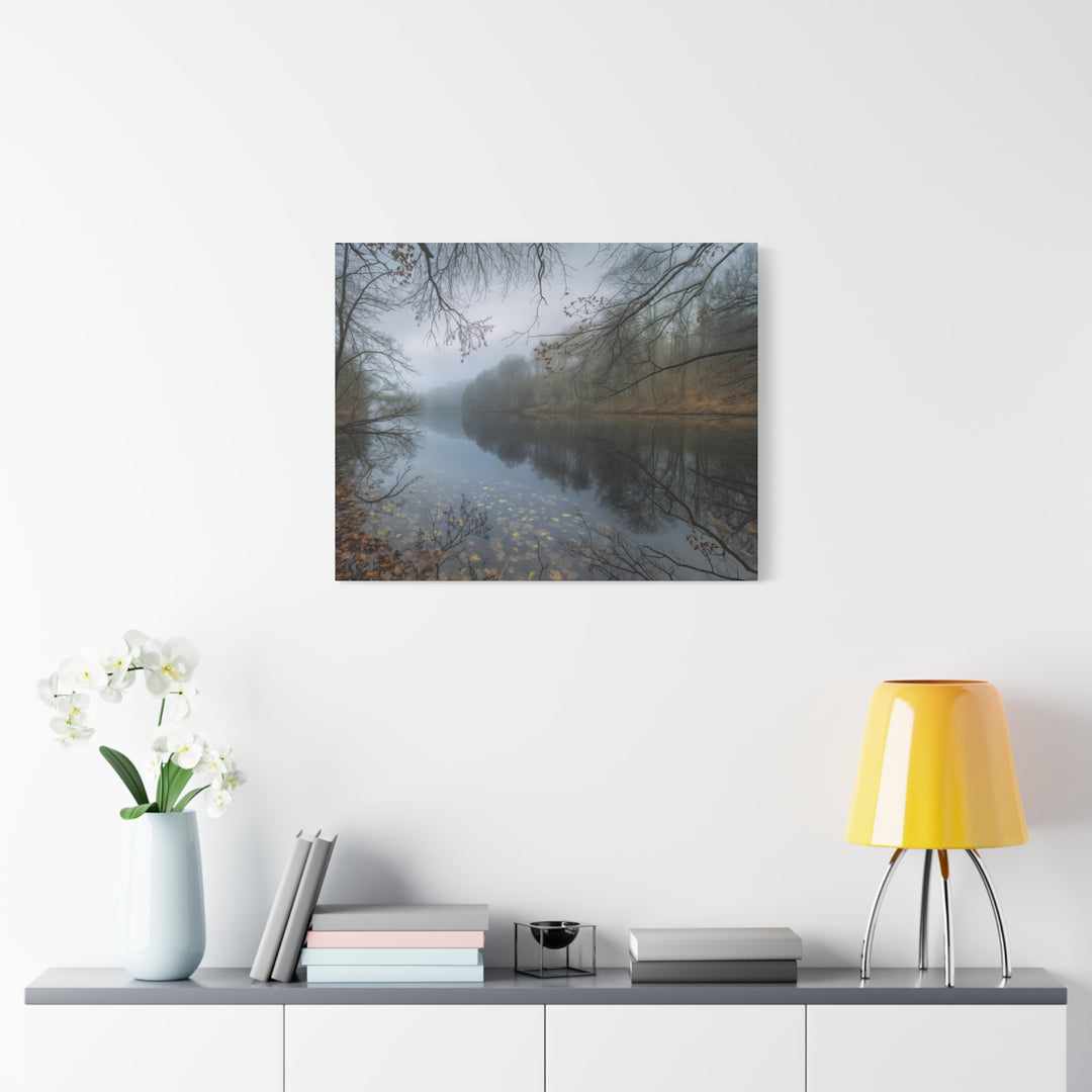 Foggy River Landscape Canvas Print – Nature Wall Art