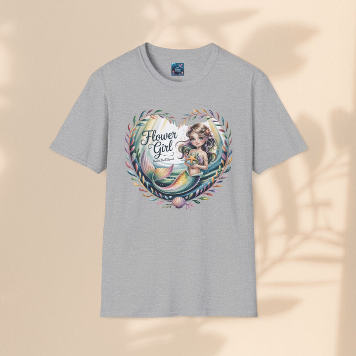 Flower Girl T-Shirt, Cute Flower Girl Apparel, Wedding Gift, Kids Birthday, Girly T-Shirt, Mermaid Design, Special Occasion