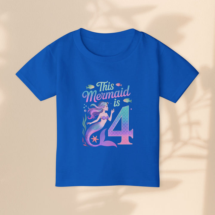 Mermaid 4th Birthday Toddler T-Shirt for Girls