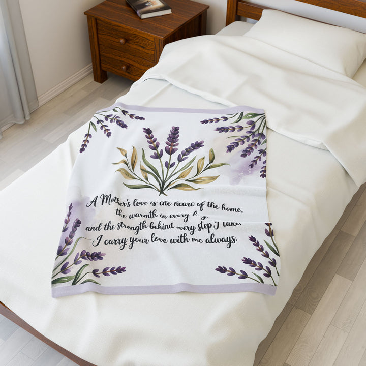 Lavender Floral Plush Blanket – "A Mother’s Love"