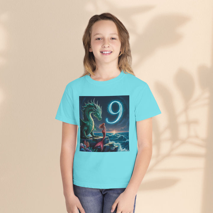 Magical Dragon Age 9 Birthday Youth Tee – Kids Midweight T-Shirt