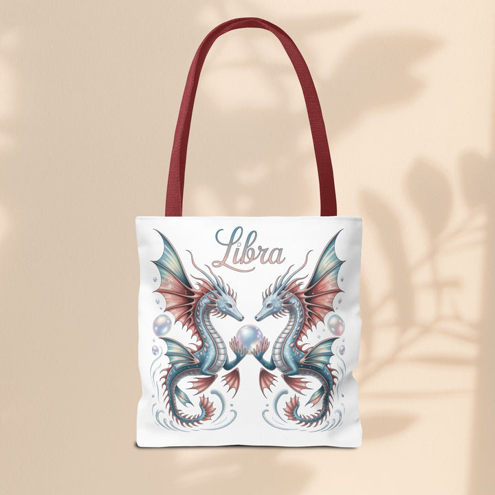 Libra Dragon Tote Bag, Zodiac Sign Tote, Astrological Gift, Fantasy Art Shopper, Unique Astrology Carryall