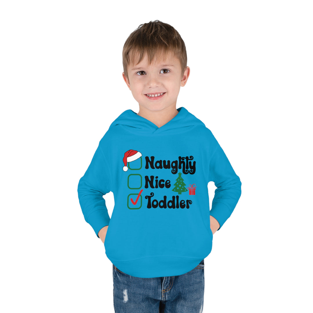 Toddler Pullover Fleece Hoodie - Naughty, Nice, Toddler