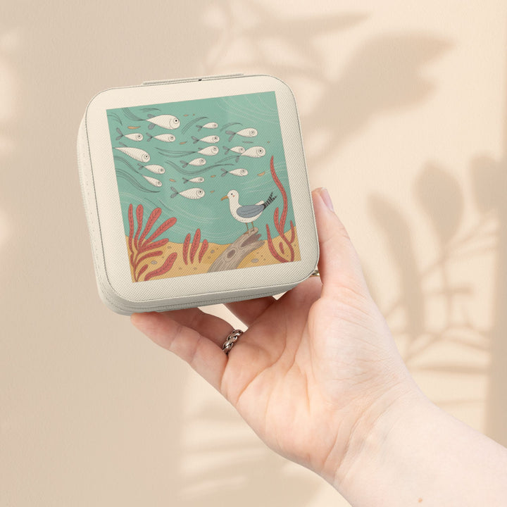 Seaside Mini Jewelry Travel Case — Compact Ring, Earring & Necklace Organizer
