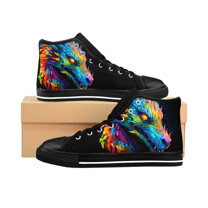 Men's Classic Sneakers - Neon Dragon