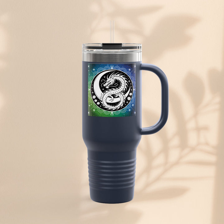 Galaxy Dragon Insulated Travel Mug - 40oz Eco-Friendly Water Bottle, Perfect for Camping, Road Trips, Gifts for Him/Her, Motivational Cup