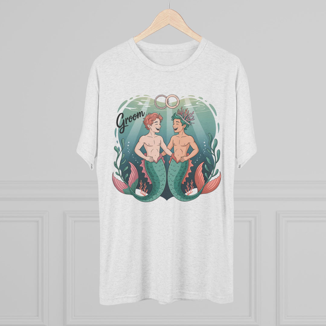 Merman Groom Tee, LGBTQ+ Pride Apparel, Wedding Gift, Unique Couple Shirt