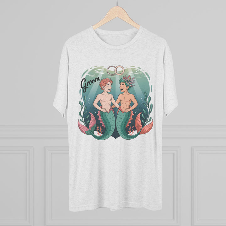 Merman Groom Tee, LGBTQ+ Pride Apparel, Wedding Gift, Unique Couple Shirt
