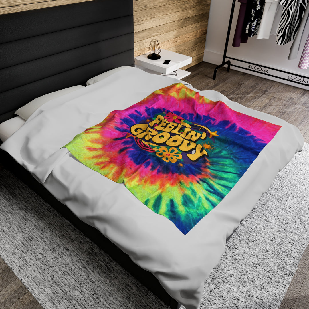 Velveteen Plush Blanket - Feeling Groovy