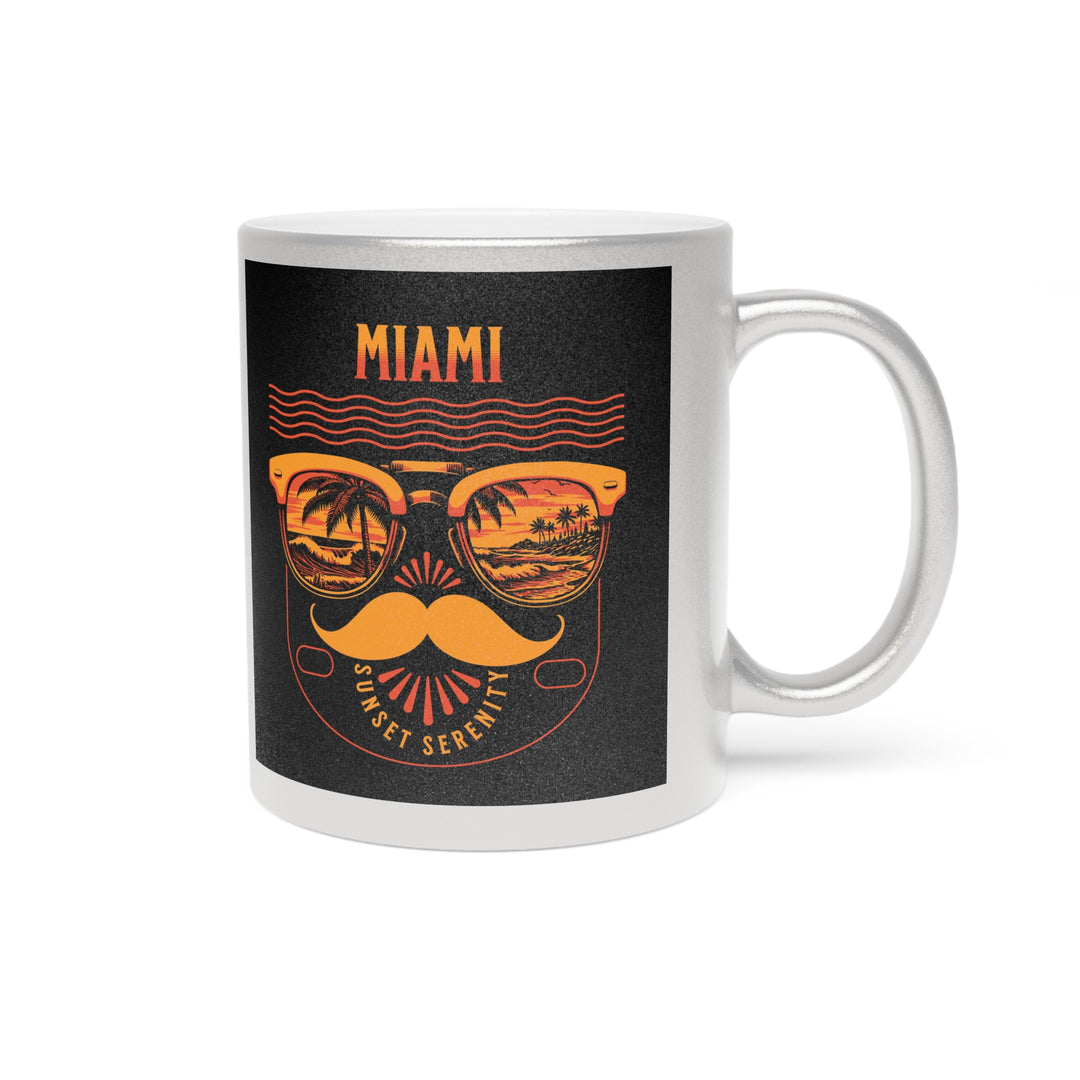 Metallic Mug (Silver\Gold) - Miami Sunset