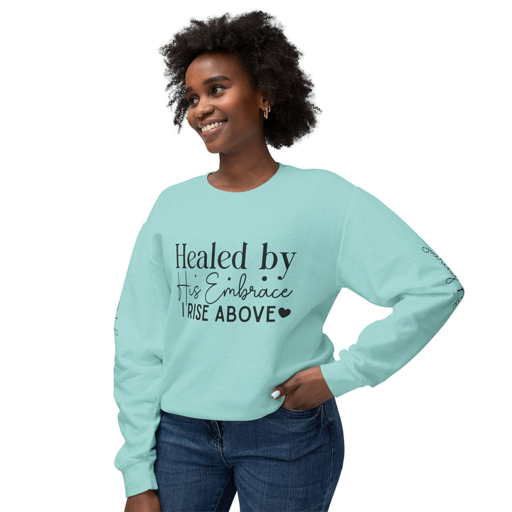 Unisex Lightweight Crewneck Sweatshirt - Healed By His Embrace