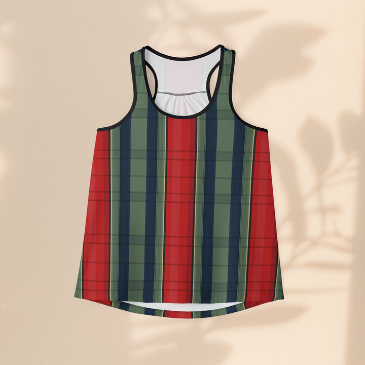 Red & Green Striped Women's Tank Top — Festive Summer Stripe Tank
