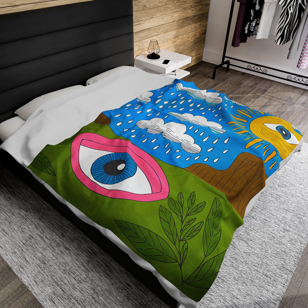 Velveteen Plush Blanket - Eye Watching You