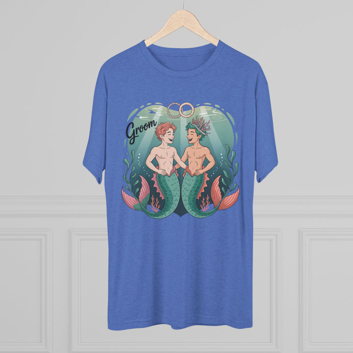 Merman Groom Tee, LGBTQ+ Pride Apparel, Wedding Gift, Unique Couple Shirt