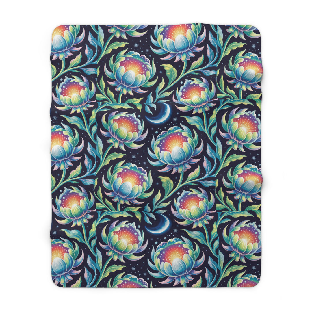 Florida Flowers Sherpa Fleece Blanket – Cozy Floral Throw for Home & Gifts