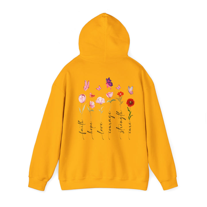 Hooded Sweatshirt Encouraging Faith, Hope, Cure for Cancer Patients