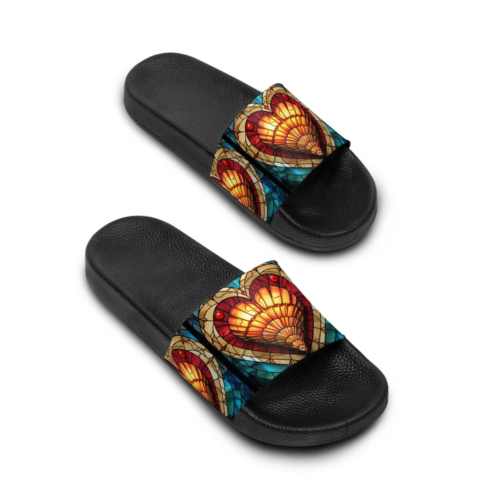 Women's Slide Sandals - Shell Heart