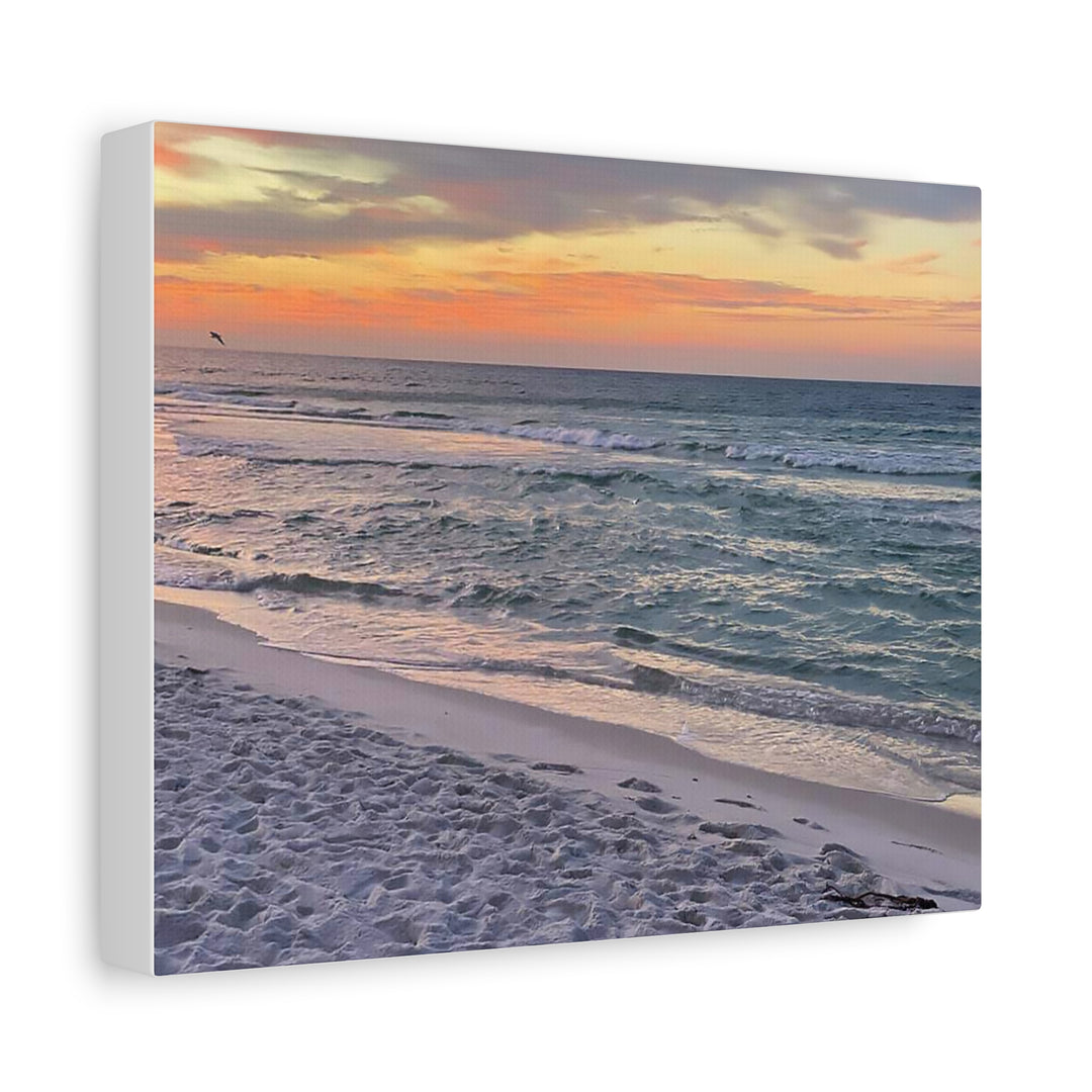 Sunset Beach Matte Stretched Canvas Wall Art