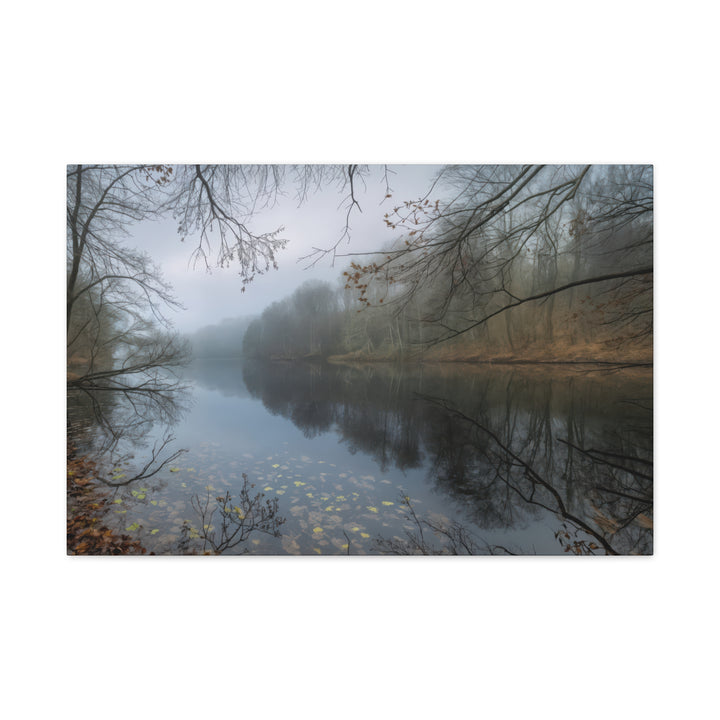 Foggy River Landscape Canvas Print – Nature Wall Art