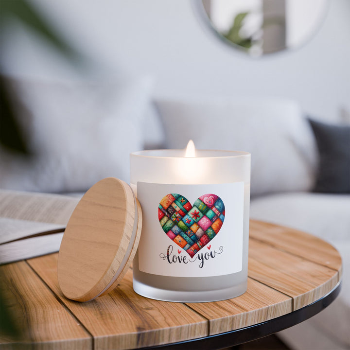 Frosted Glass Candle, 11oz - Love You