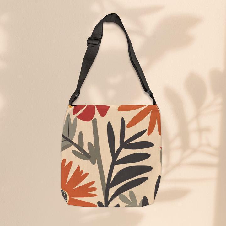 Adjustable Tote Bag - Boho Flowers