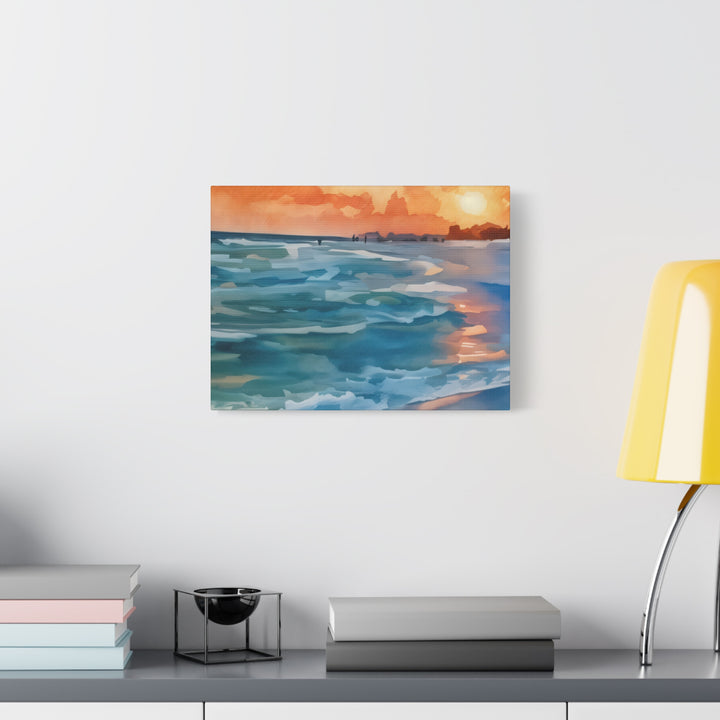 Coastal Sunset Canvas Art – Ocean and Beach Wall Décor