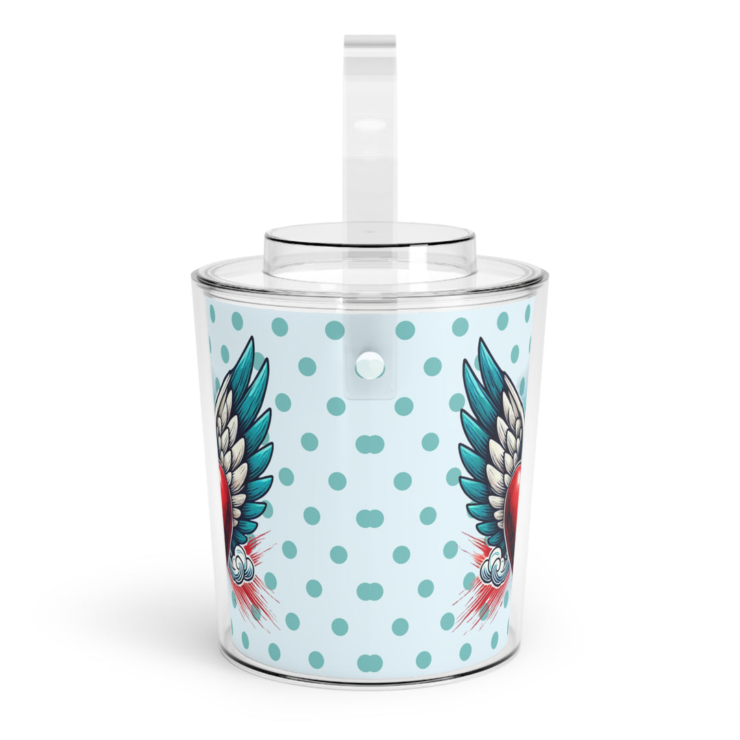 Ice Bucket with Tongs - Heart With Wings