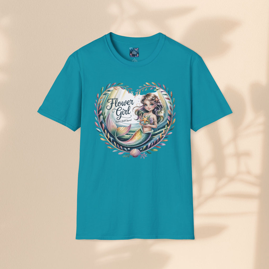 Flower Girl T-Shirt, Cute Flower Girl Apparel, Wedding Gift, Kids Birthday, Girly T-Shirt, Mermaid Design, Special Occasion