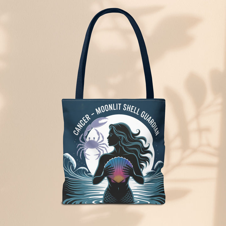 Zodiac Cancer Tote, Astrology-Inspired Tote Bag, Zodiac Gift, Cancer Moonlit Shell Guardian, Eco-Friendly Bag, Gift for Her