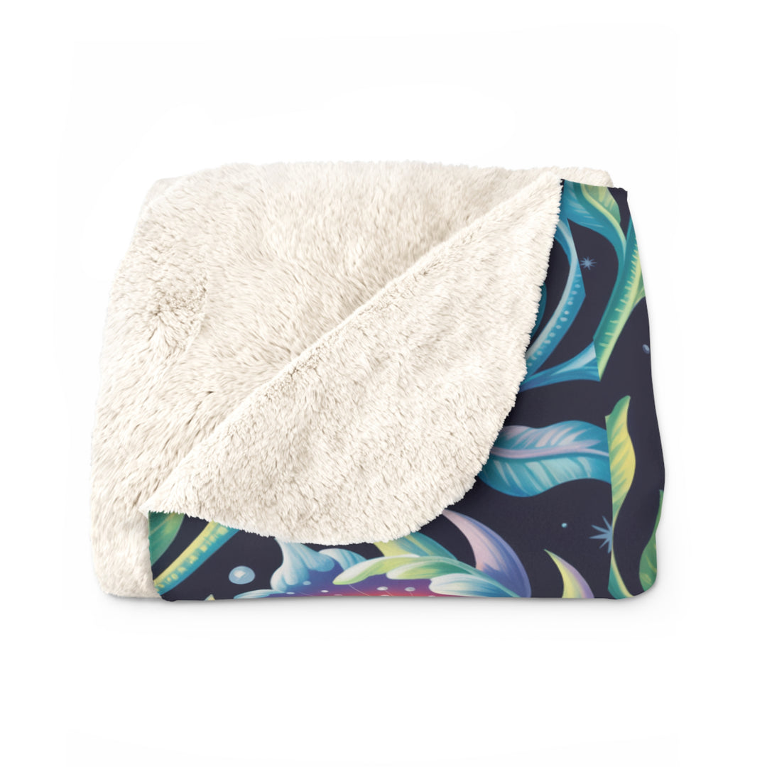 Florida Flowers Sherpa Fleece Blanket – Cozy Floral Throw for Home & Gifts